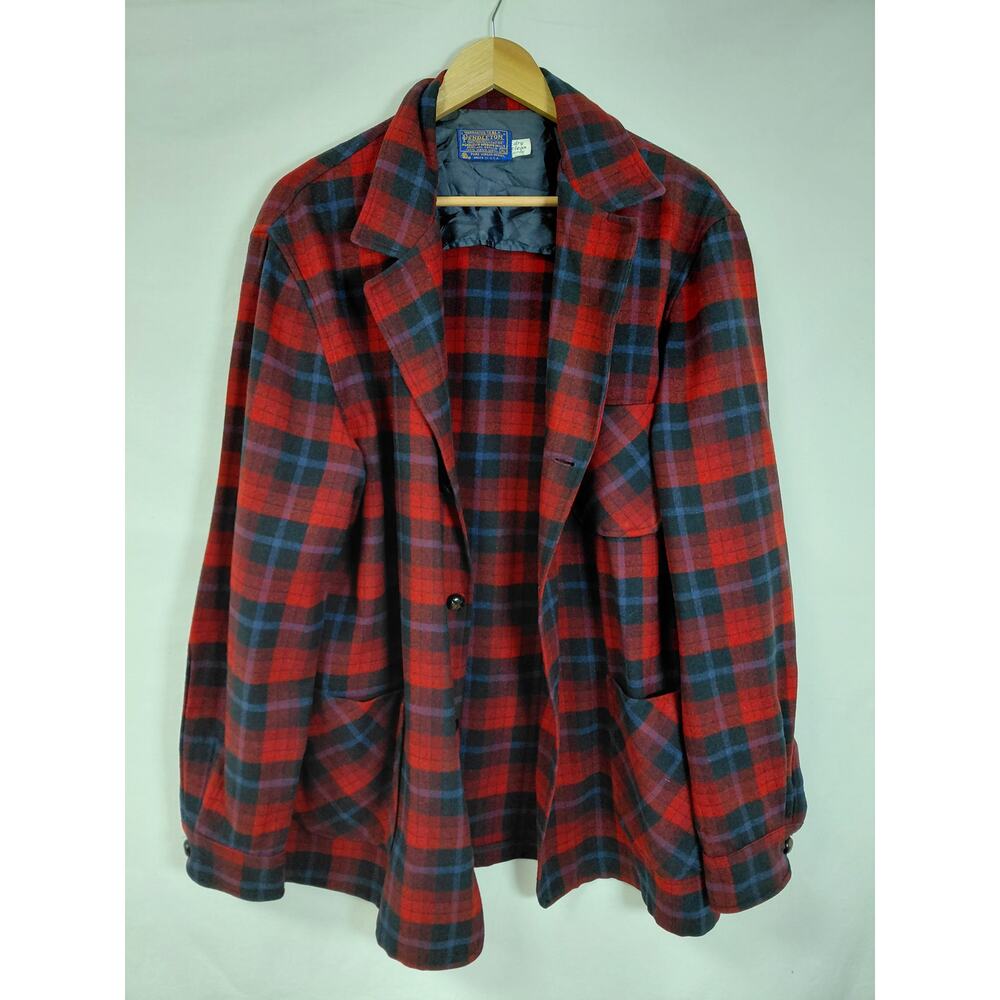 Vintage Pendleton Virgin 100% Wool Flannel Heavy Shirt Jacket Men Size XL - Picture 3 of 10